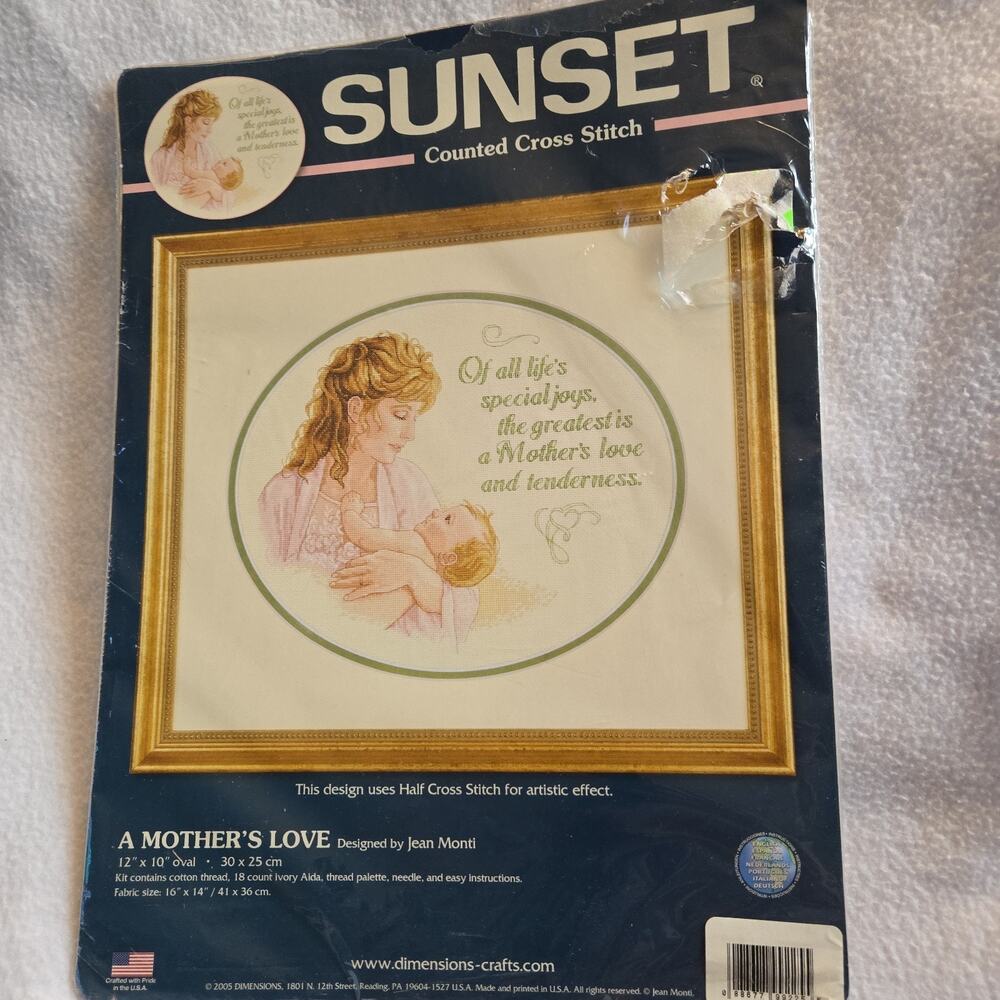 Sunset Kit #13723 "A Mother's Love" Cross Stitch RARE Dimensions New 2005